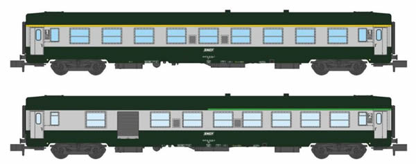 REE Modeles NW-148 - 2pc 1st & 2nd Class Passenger Coach Set UIC A9 B5D